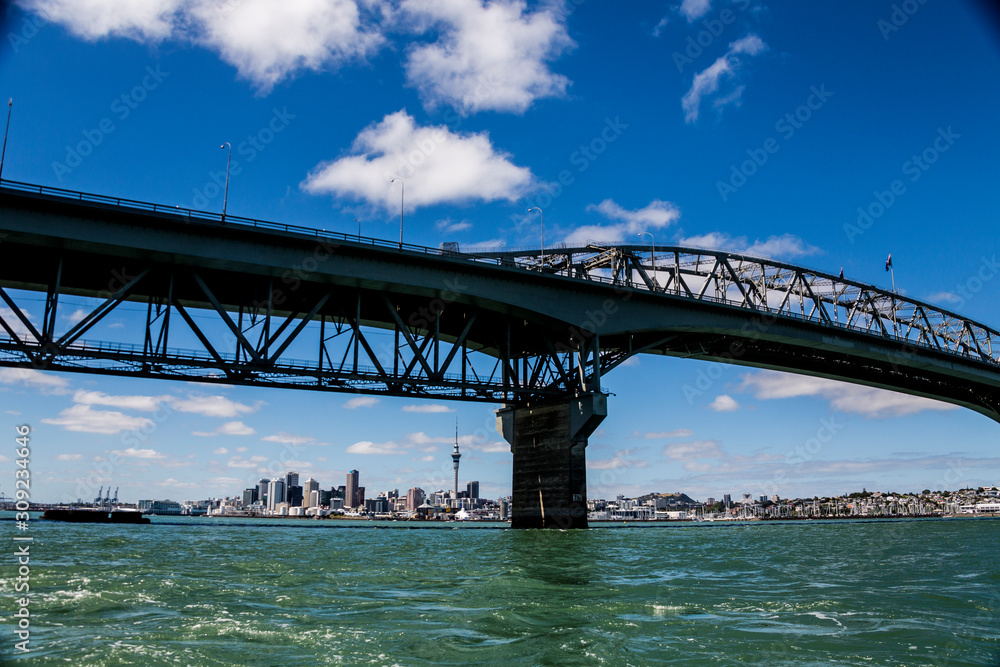 Auckland under Harbour Bridge.