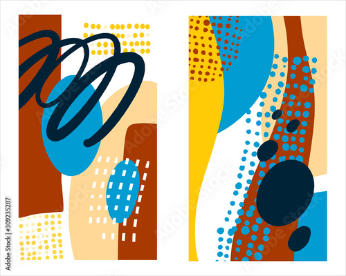 Set of abstract backgrounds. Stories wallpapers, landing page, send a message, loading, authorization page in minimal style. Concept for a website or mobile app. Editable vector illustration.