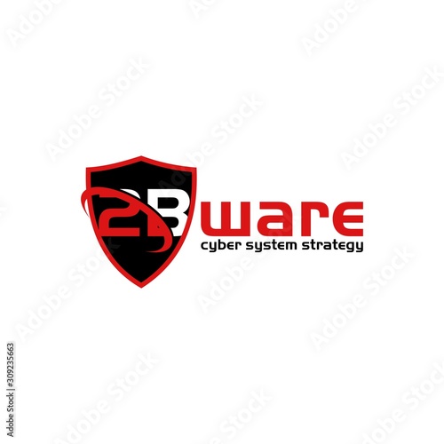 Letter 2B Shield System Protection Technology Icon Logo Design Template Element Vector