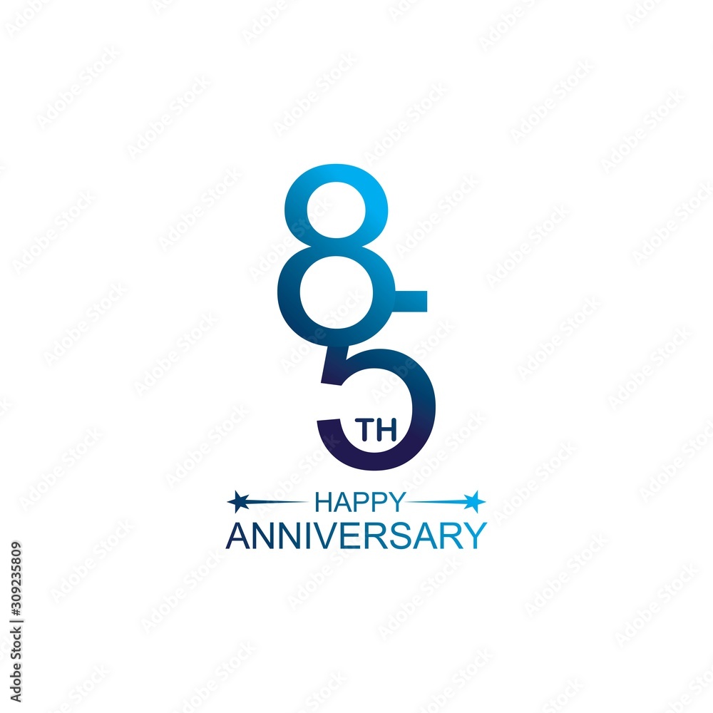85th anniversary vector template. Design for celebration, greeting cards or print. 85th anniversary vector template. Design for celebration, greeting cards or print.
