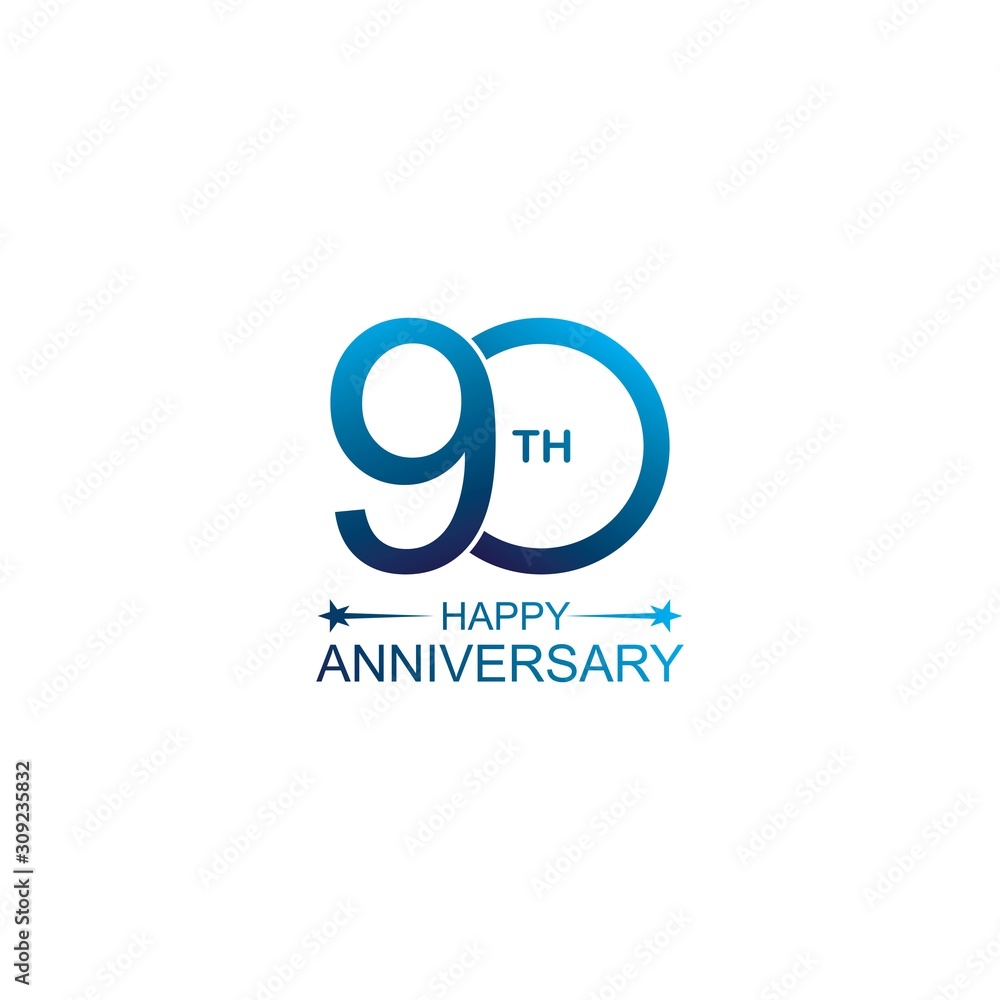 90th anniversary vector template. Design for celebration, greeting cards or print. 90th anniversary vector template. Design for celebration, greeting cards or print.