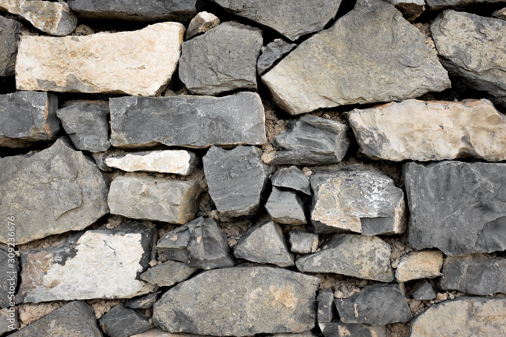 Wall built with stone and cement mortar or lime Wall built with stone and cement mortar or lime