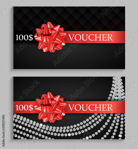 Abstract Gift Voucher Template Vector Illustration