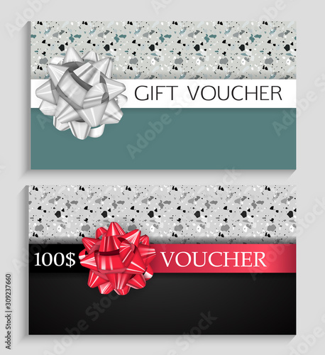 Abstract Gift Voucher Template Vector Illustration