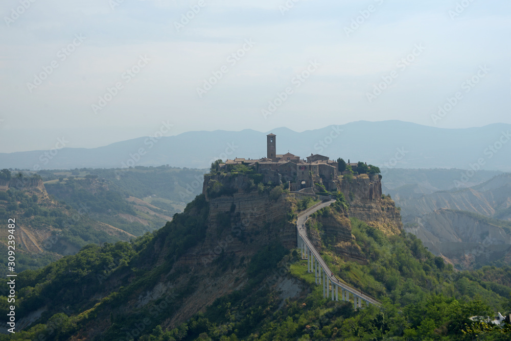 A picturesque view of the village of Civita Bagnoregio the dying village
