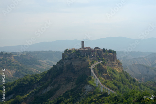 A picturesque view of the village of Civita Bagnoregio the dying village