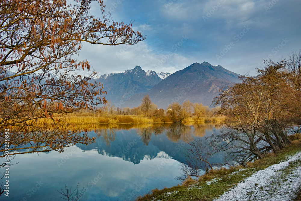 Landscape on the Wayfarer's Path .Is a footpath in Lombardy. It goes along the eastern side of Lake Como Italy Landscape on the Wayfarer's Path .Is a footpath in Lombardy. It goes along the eastern side of Lake Como Italy