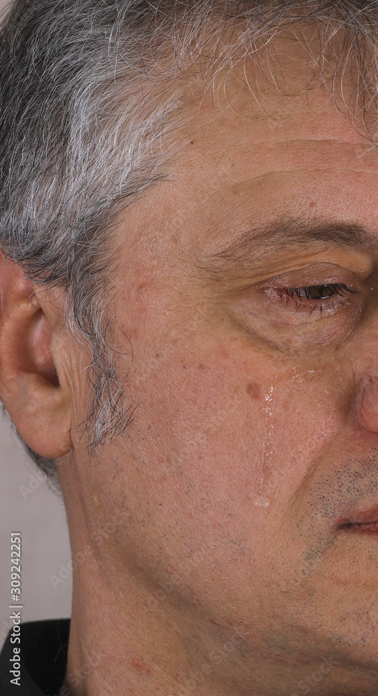 Obraz premium male tear on the cheek