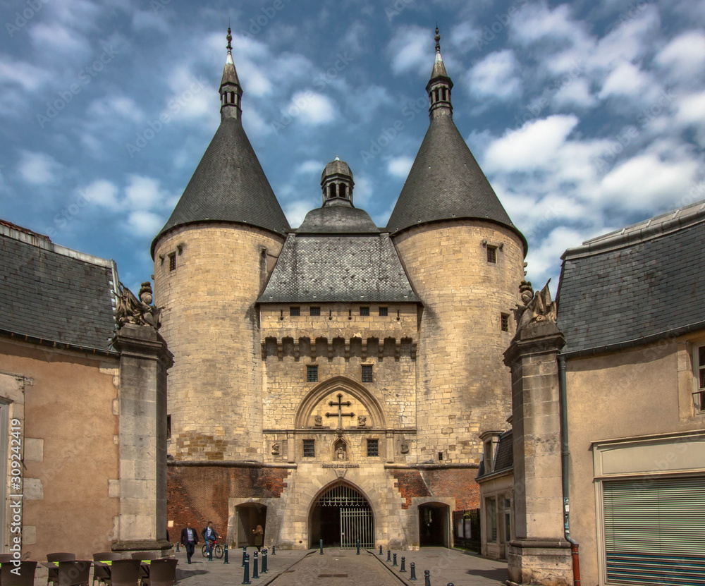 Porte de la Craffe, a tourist attraction, an medieval gateway in Nancy, France.