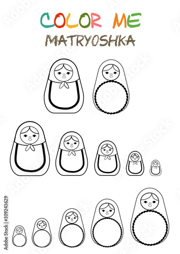 Matryoshka Coloring Page for Children