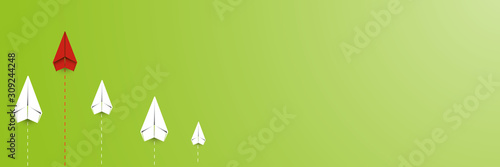 Airplane group paper symbol on the green