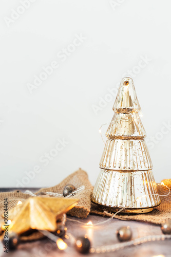 Gold mercury glass Christmas tree decor