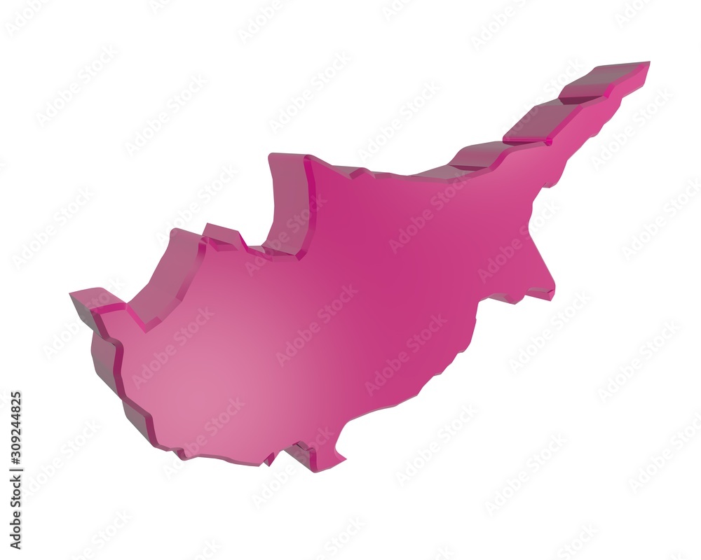 3d illustration map of cyprus 3d illustration map of cyprus