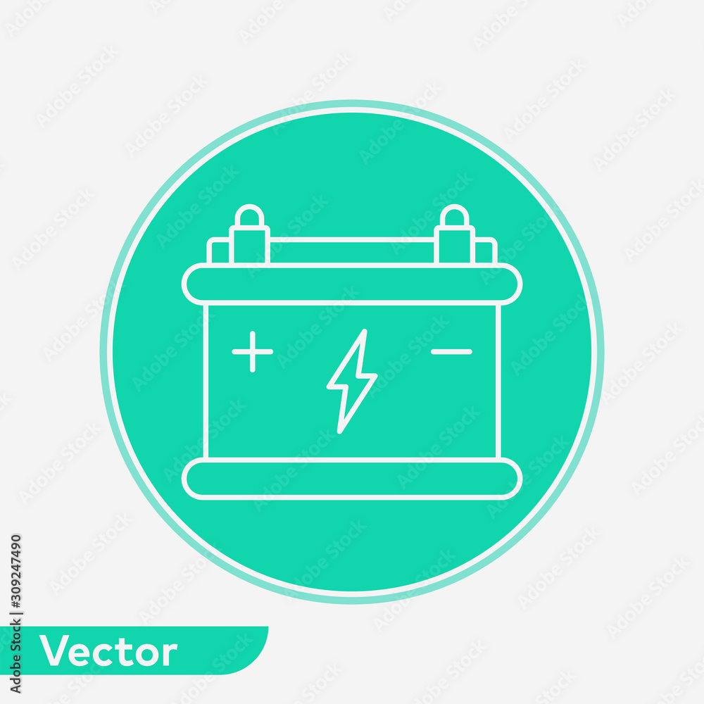 Car battery vector icon sign symbol Car battery vector icon sign symbol