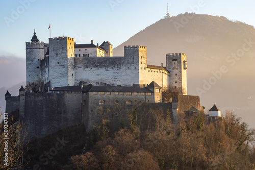 View on Hohensalzburg Fortress on the morning