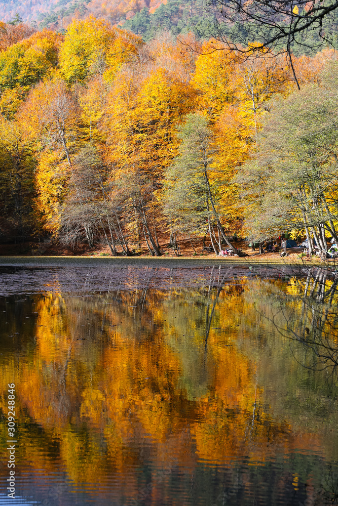 Derin Lake in Yedigoller National Park, Bolu, Turkey Derin Lake in Yedigoller National Park, Bolu, Turkey
