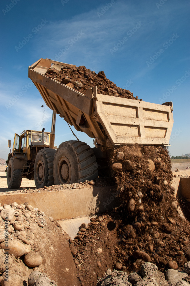 Fototapeta premium truck moving raw materials