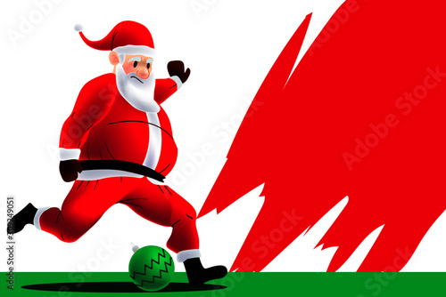 santa claus  jugando futbol