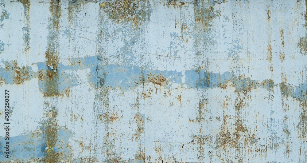 Painted in blue metal rusted background. Metal rust texture. Erosion metal. Scratched and dirty texture on outdoor rusted metal wall. Painted in blue metal rusted background. Metal rust texture. Erosion metal. Scratched and dirty texture on outdoor rusted metal wall.