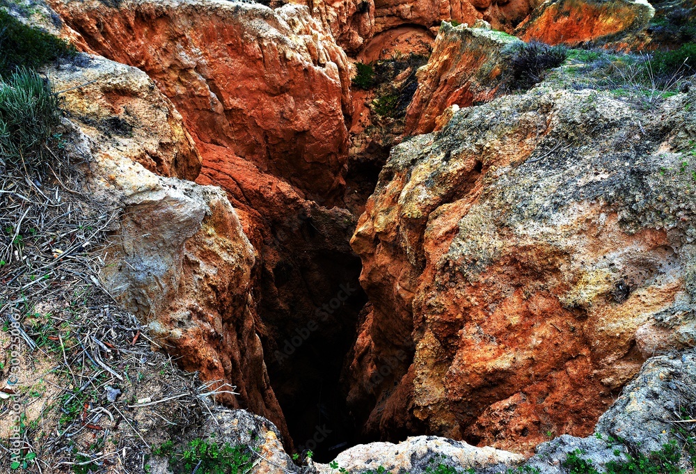 An area with eroded soil An area with eroded soil