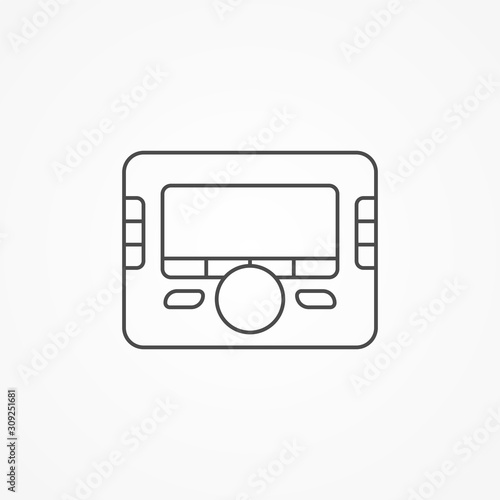Car radio vector icon sign symbol