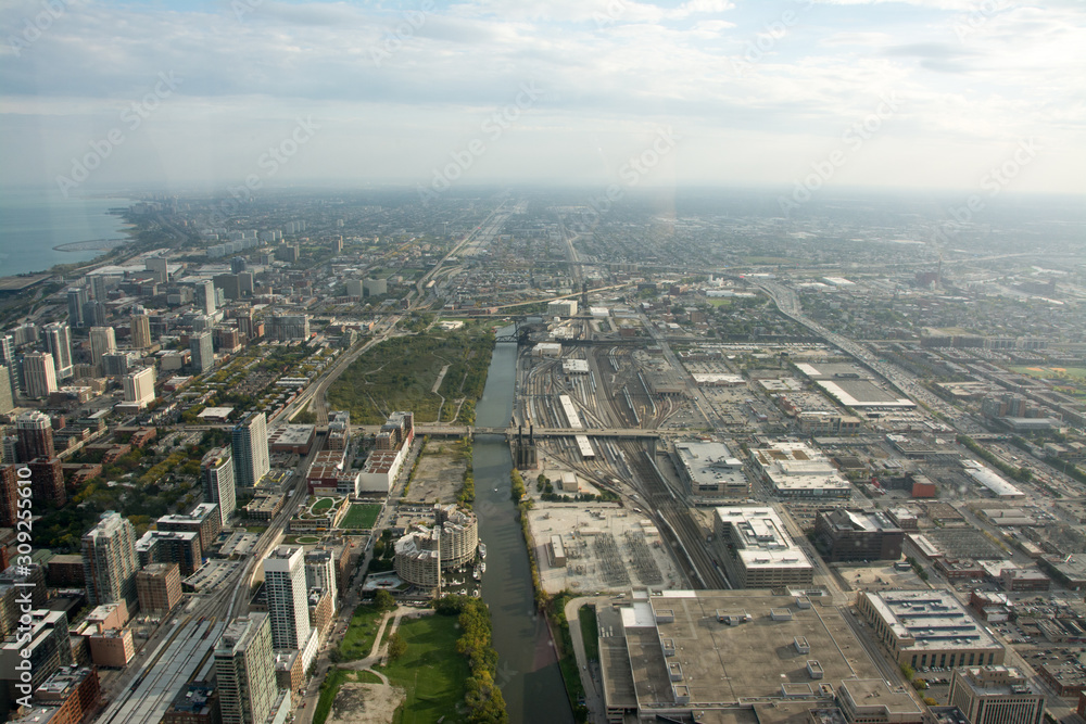 Fototapeta premium aerial view of chicago