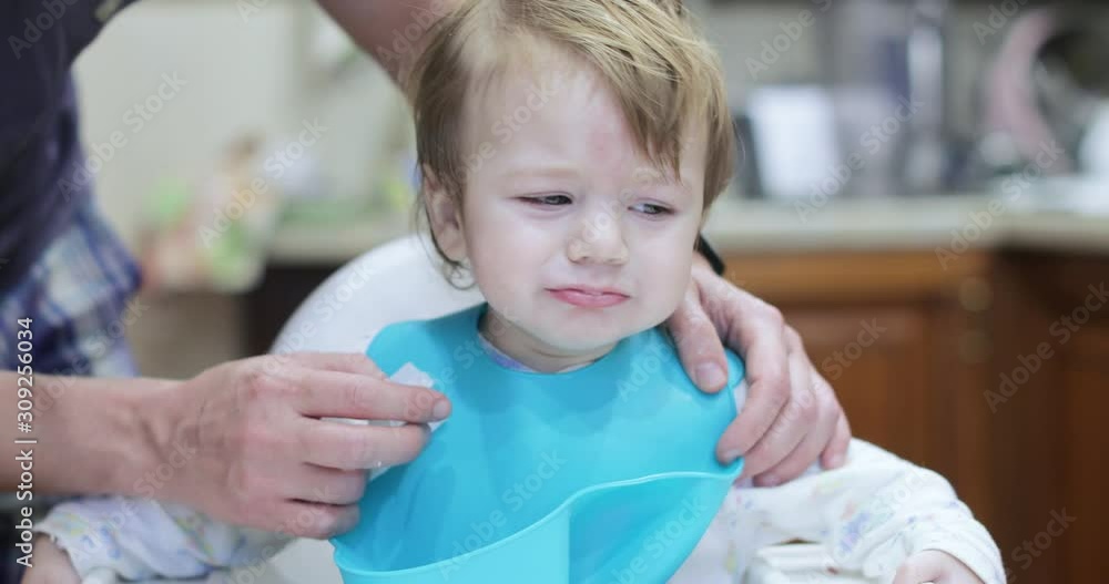 Boy wiped with a napkin Boy wiped with a napkin