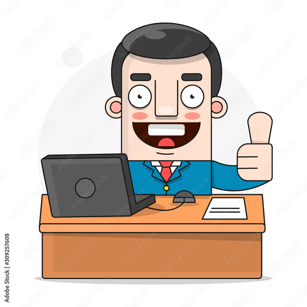 Office Worker Illustrations Suitable For Greeting Card, Poster Or T-shirt Printing. Office Worker Illustrations Suitable For Greeting Card, Poster Or T-shirt Printing.