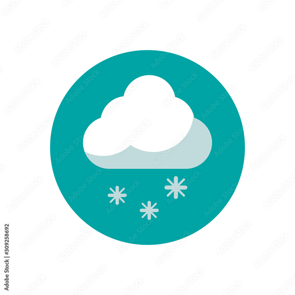 cloud with snowflakes isolated icon cloud with snowflakes isolated icon
