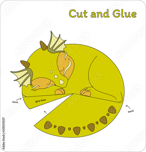 Cut and glue game - Dragon