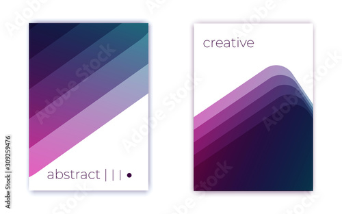 Minimal gradient shapes on white background vector