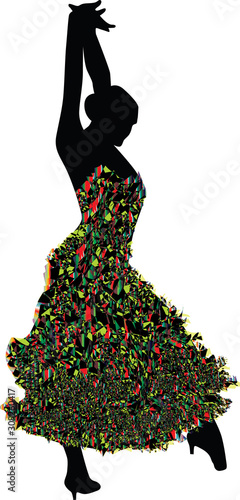 dance girl silhouette vector