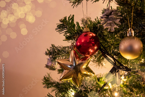 Merry Christmas happy new year  Christmas tree background. 2020 new year
