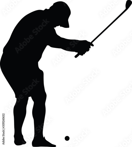 golfer amateur silhouette vector