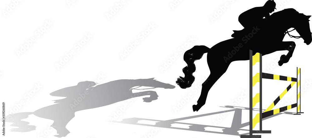 Fototapeta premium jockey silhouette vector