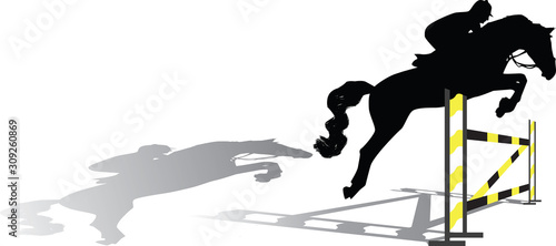 jockey silhouette vector © goran