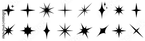 Sparkle icons set vector illustration