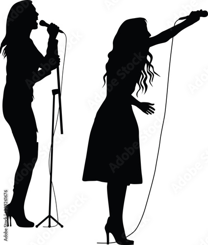 singer woman silhouette