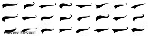 Swoosh and swash tails collection. Vector illustration