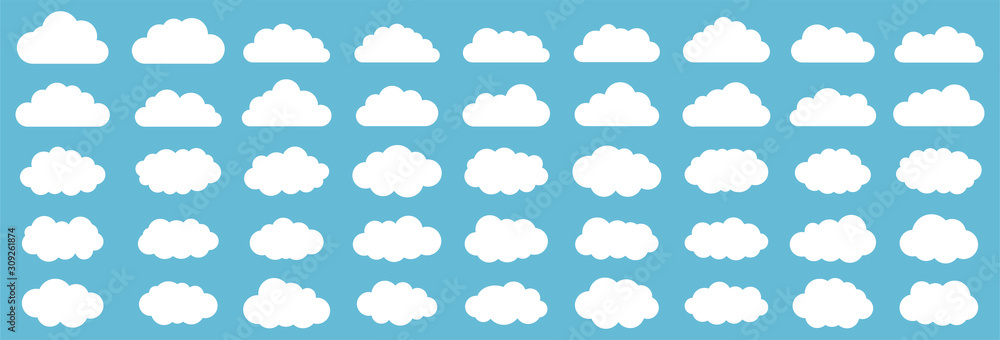 Zestaw chmur. Ikona chmury. Ilustracji wektorowych. <span>plik: #309261874 | autor: warmworld</span>