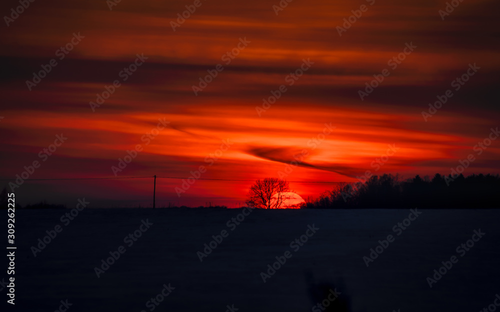 Obraz premium sunset over river