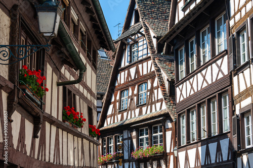 Strasbourg, France - Petite France, unesco world heritage site. The typical timbered houses of Alsace