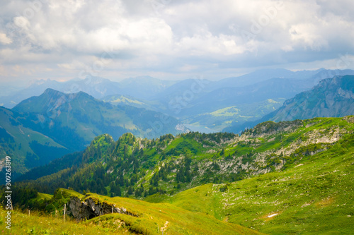 Fototapeta Naklejka Na Ścianę i Meble -  Typical summer mountains Switzerland landscape