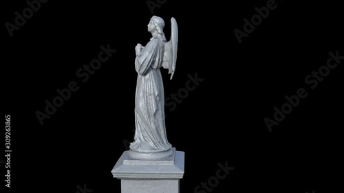 angel statue rotates alpha channel