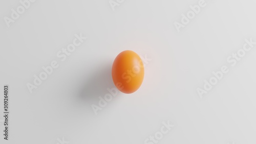 Egg over a white background