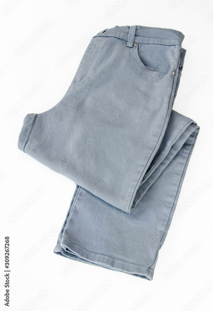 Gray pair of pants isolated in light background Gray pair of pants isolated in light background