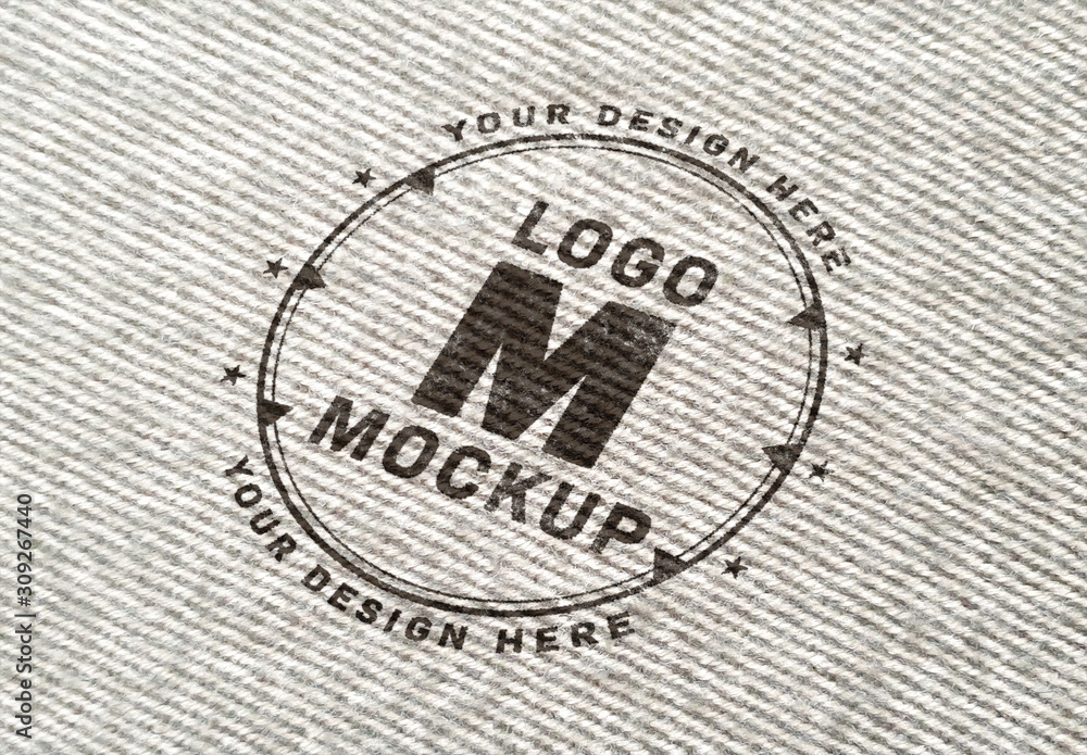 Logo Mockup on Wool Fabric Texture Stock Template Adobe Stock