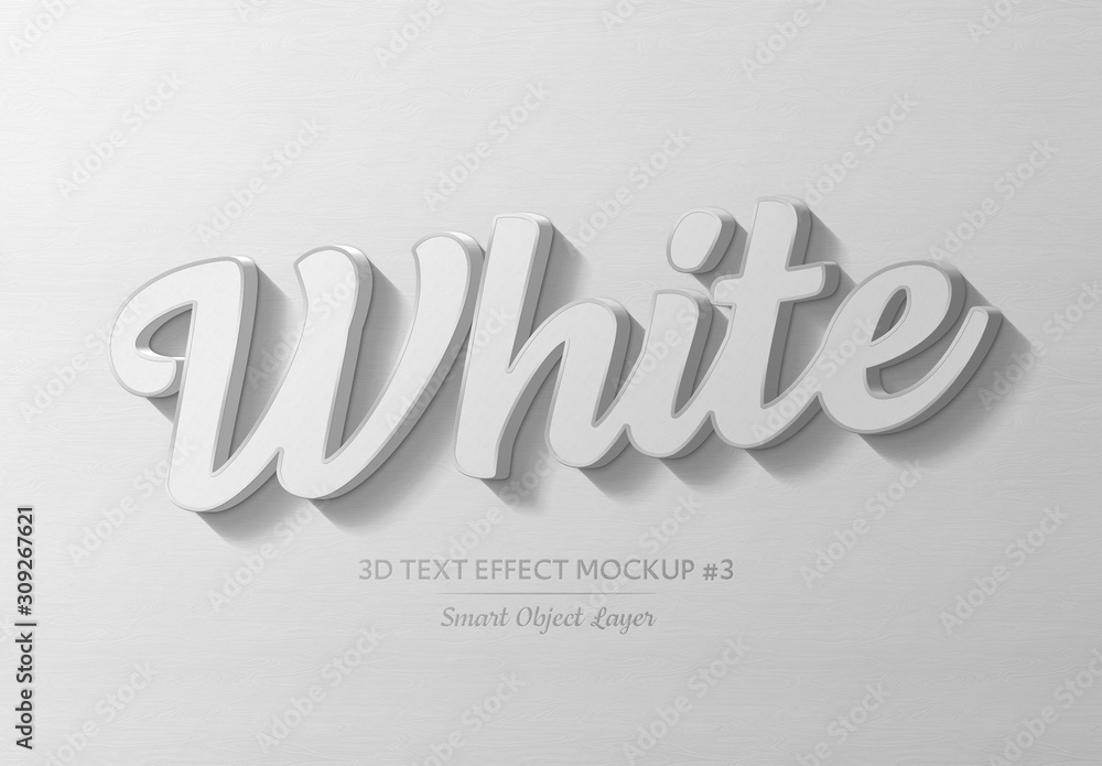 White 3D Text Effect Stock Template Adobe Stock