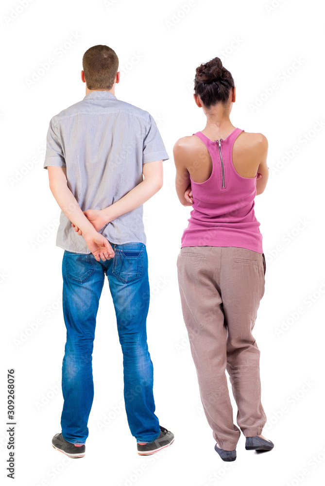 Back view of couple. Back view of couple.