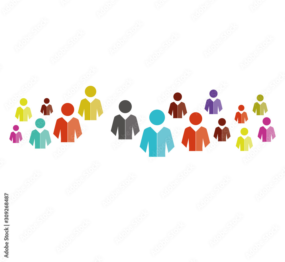 Abstract human community concept on the white Abstract human community concept on the white